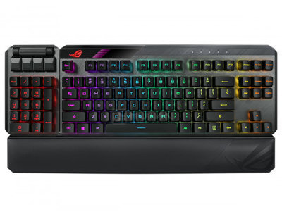 ASUS Клавиатура проводная ASUS ROG Claymore II (ROG Red RX Optical Mechanical switches), Wireless/USB, 4000мАч, Черный 90MP01W0-BKRA00 ROG Claymore II (черный) 90MP01W0-BKRA00