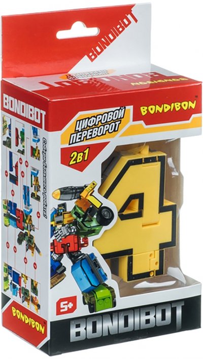 Bondibon Трансформер 2в1 "BONDIBOT. Цифра 4" (YB188-35E/ВВ4352) Bondibon 