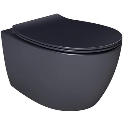 Isvea Унитаз Isvea Sentimenti Neo 10AR02010SV-2C подвесной Антрацит матовый без сиденья 10AR02010SV-2C