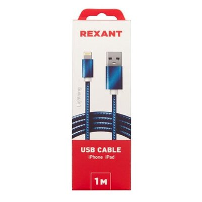 Rexant Кабель REXANT USB-Lightning 1 м синий 