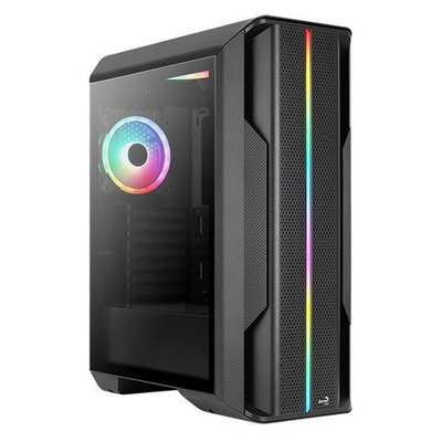 Aerocool Корпус mATX AEROCOOL Splinter Duo-G-BK-v1, Midi-Tower, без БП, черный [accm-pb26033.11] 