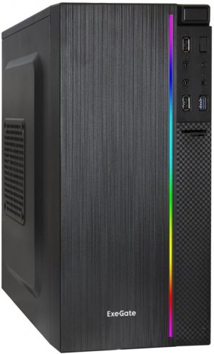 Exegate Корпус mATX Exegate EX287886RUS Minitower, БП 700NPX с вент. 12см, 2*USB+USB3.0, HD аудио, черный с RGB подсветкой mEVO-9302-RGB-700W-12 EX287886RUS