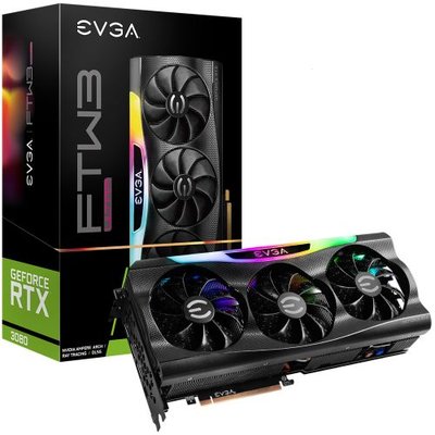 EVGA Видеокарта PCI-E EVGA 10GB GDDR6X 320bit 8nm 1440/19000MHz HDMI/3*DP RTL GeForce RTX 3080 FTW3 ULTRA GAMING (10G-P5-3897-KL) 10G-P5-3897-KL