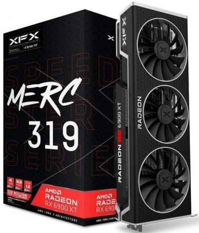 Xfx Видеокарта PCI-E XFX 16GB GDDR6 256bit 7nm 2150/16000MHz HDM/2xDP RTL Radeon RX 6900 XT Speedster MERC 319 (RX-69XTACSD9) RX-69XTACSD9