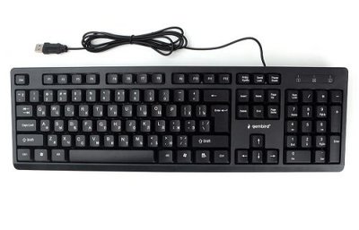 Gembird Клавиатура Gembird черная, USB, лазерная гравировка символов, кабель 1.85м KB-8355U-BL 
