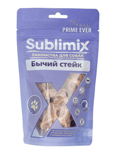 Prime Ever Лакомство для собак Prime Ever Sublimix Бычий стейк 0,055 кг 
