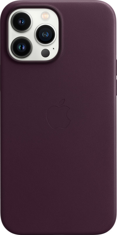 Apple Клип-кейс Apple Leather для iPhone 13 Pro Max (тёмная вишня) MM1M3ZE/A