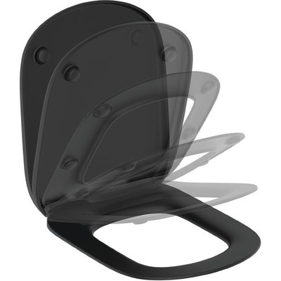 Ideal Standard Сиденье для унитаза Ideal Standard Tesi T3529V3 Черное матовое с микролифтом T3529V3