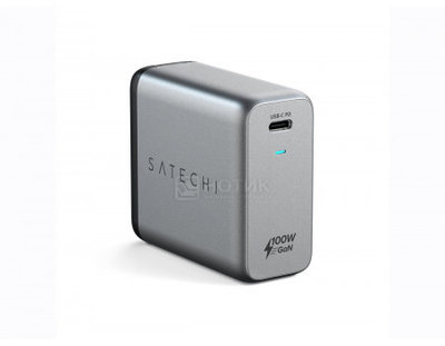 Satechi Сетевое зарядное устройство Satechi 100W USB-C PD Wall charger, 1xUSB Type-C (PD), Серый ST-UC100WSM-EU Compact Charger (серый) ST-UC100WSM-EU