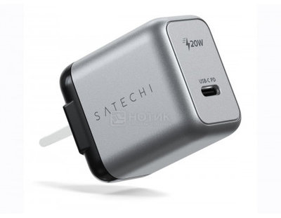Satechi Сетевое зарядное устройство Satechi 20W USB-C PD Wall charger, 1xUSB Type-C (PD), Серый ST-UC20WCM-EU 20W USB-C PD Wall Charger (серый) ST-UC20WCM-EU