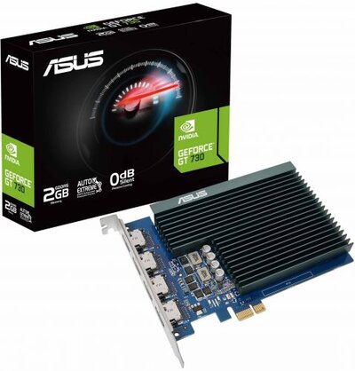 ASUS Видеокарта PCI-E ASUS 2GB GDDR5 64bit 28nm 954/5010MHz 4*HDMI GeForce GT 730 (GT730-4H-SL-2GD5) GT730-4H-SL-2GD5