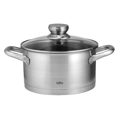 Lara Кастрюля LARA , 3.4л, с крышкой, серебристый LR02-432 