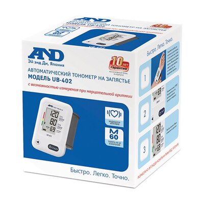 A&D Compahy Ltd. Тонометр A&D (Эй энд Ди) UB-402 автоматический на запястье A&D Compahy Ltd. 573018