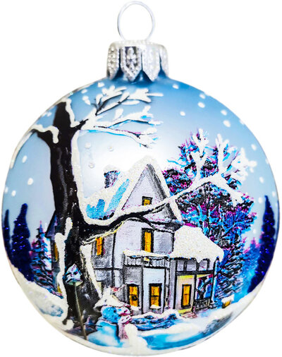 Без бренда Шар елочный Легпромснаб Снеговик у дерева в подарочной упаковке 8.5см Без бренда 