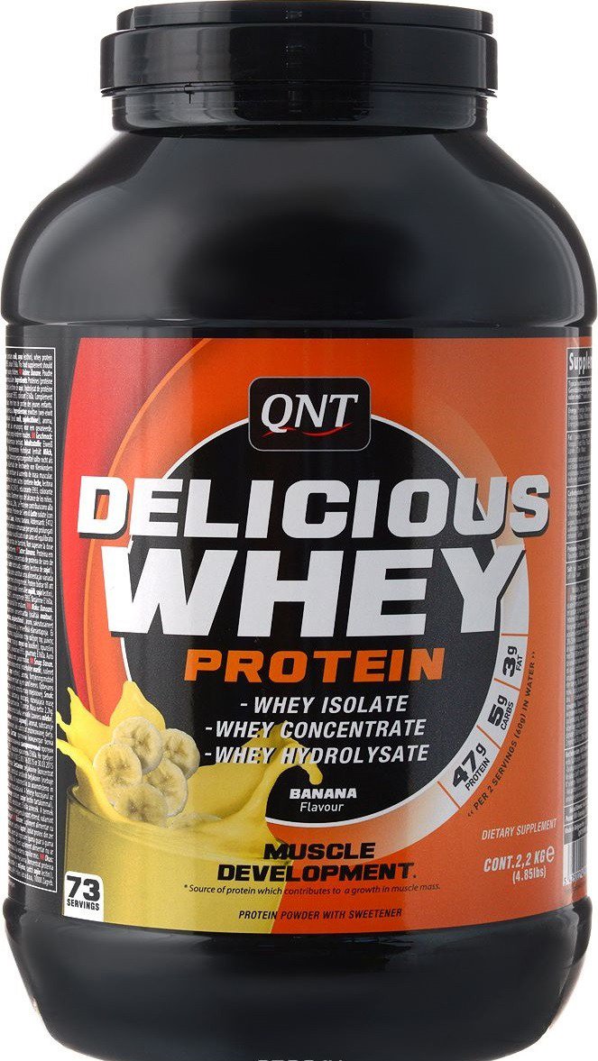 Протеин понижен. QNT, delicious Whey Protein 2200. Протеин QNT delicious Whey Protein. 2.2 Whey протеин. QNT банан протеин.