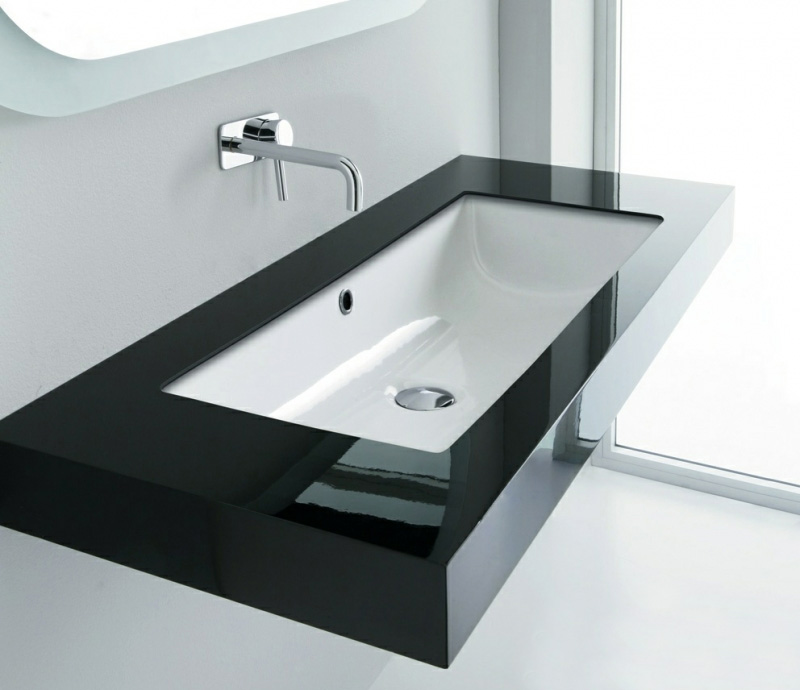 Врезная ванна. Раковина Kerasan 022501 75 см встраиваемая. Kerasan 022501. Kerasan Slim раковина 75x34 см,.