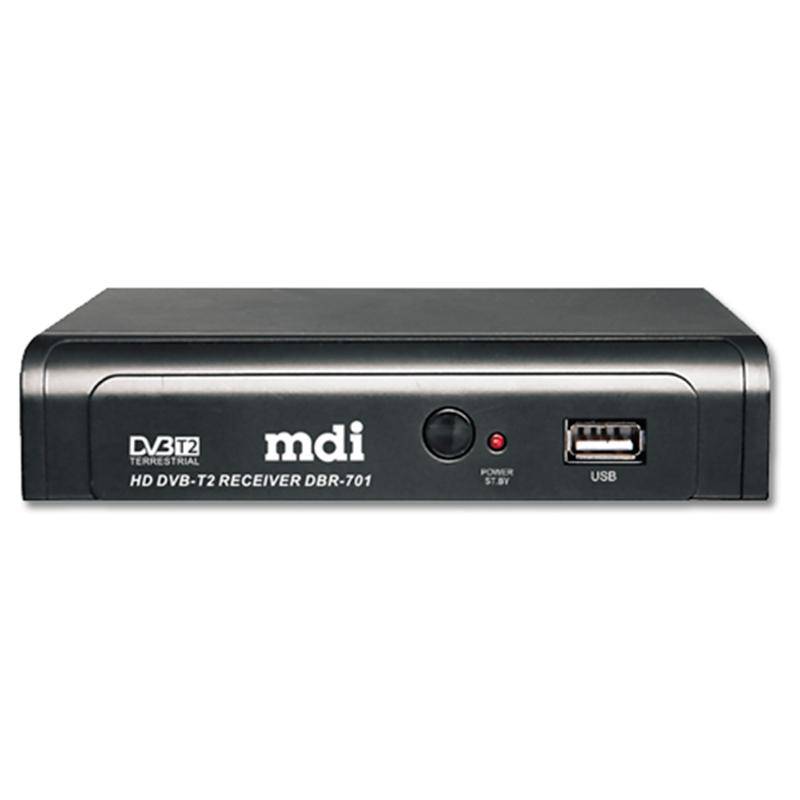Цифровой приемник dvb t. TV-тюнер MDI DBR-701. DVB t2 MDI 701 DBR. Приставка DVB-t2 MDI. MDI DVB-t2-ресивер DBR-701.