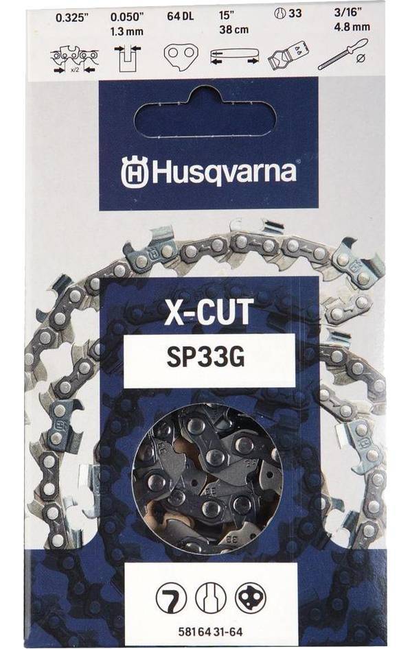 Характеристика цепи хускварна. Цепь Husqvarna x-Cut sp33g. Цепь 15" 0.325" (64 звена) Husqvarna  5018406-64. Цепь Husqvarna x-Cut sp33g 5816431-64 15" 0.325" 1.3 мм 644 звен.. Цепь Husqvarna x-Cut sp21g 5939141-51.