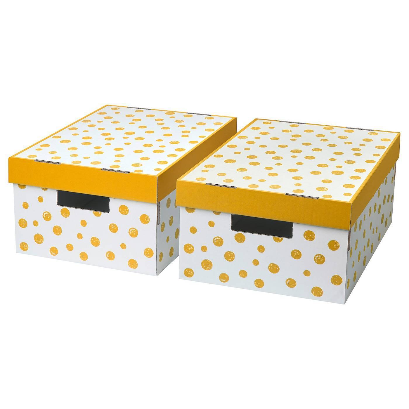 Pingla ПИНГЛА коробка с крышкой черный/естественный 56x37x36 см